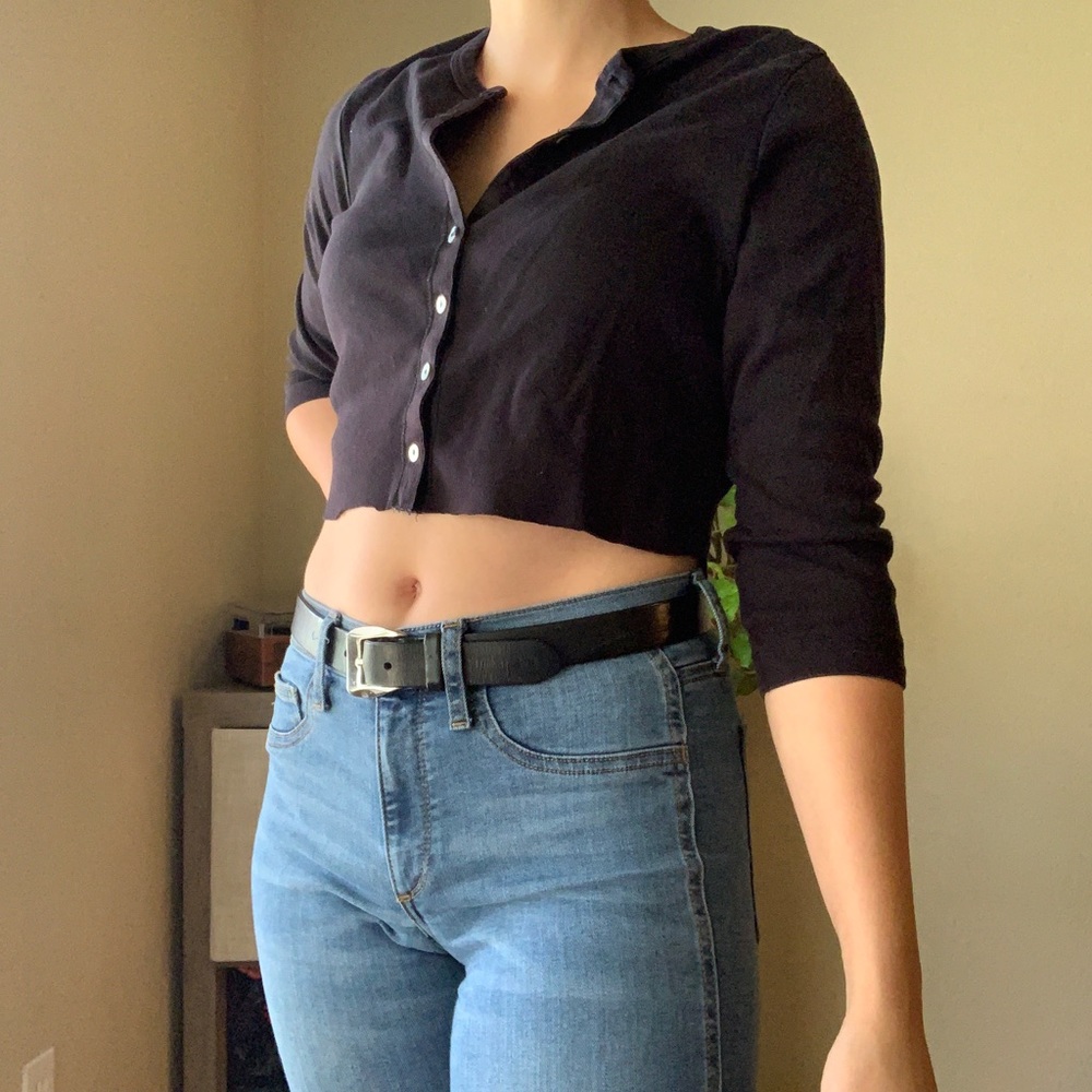 Button Down Crop Top